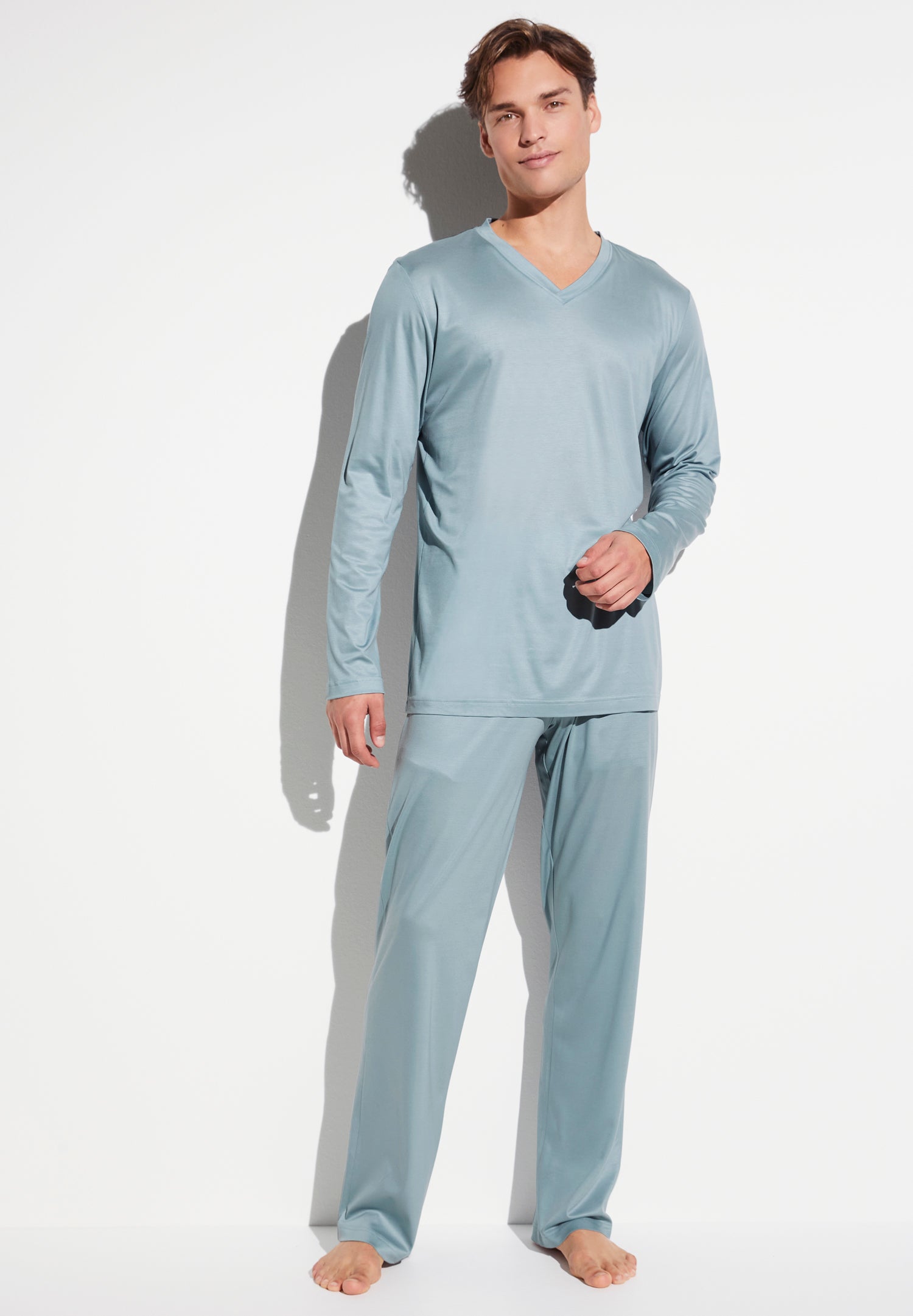 Silk Nightwear  Pyjama Long - anthrazit - Zimmerli of Switzerland