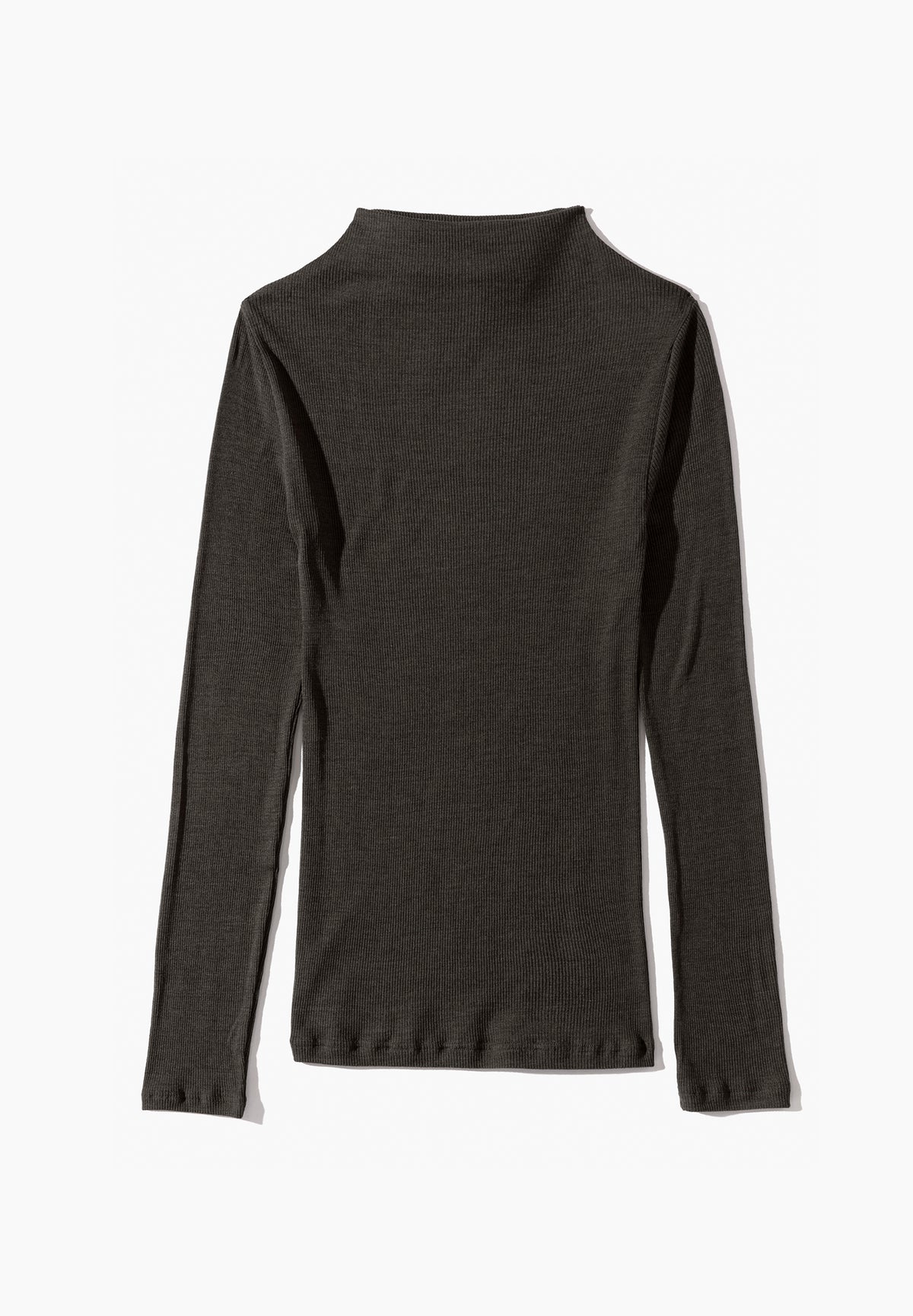 Wool &amp; Silk | T-Shirt langarm - black olive