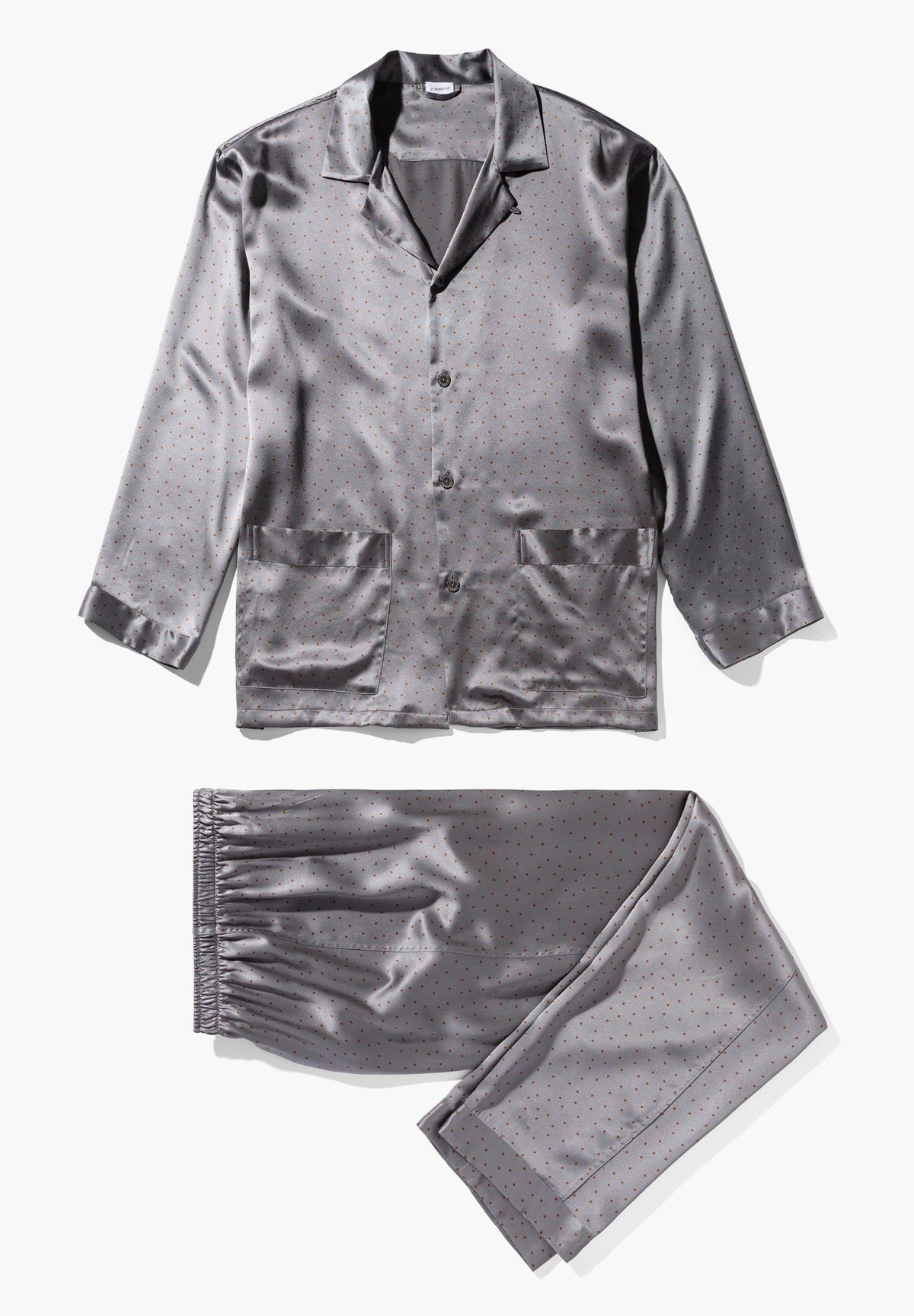 Silk Nightwear | Pyjama Long - brown dots