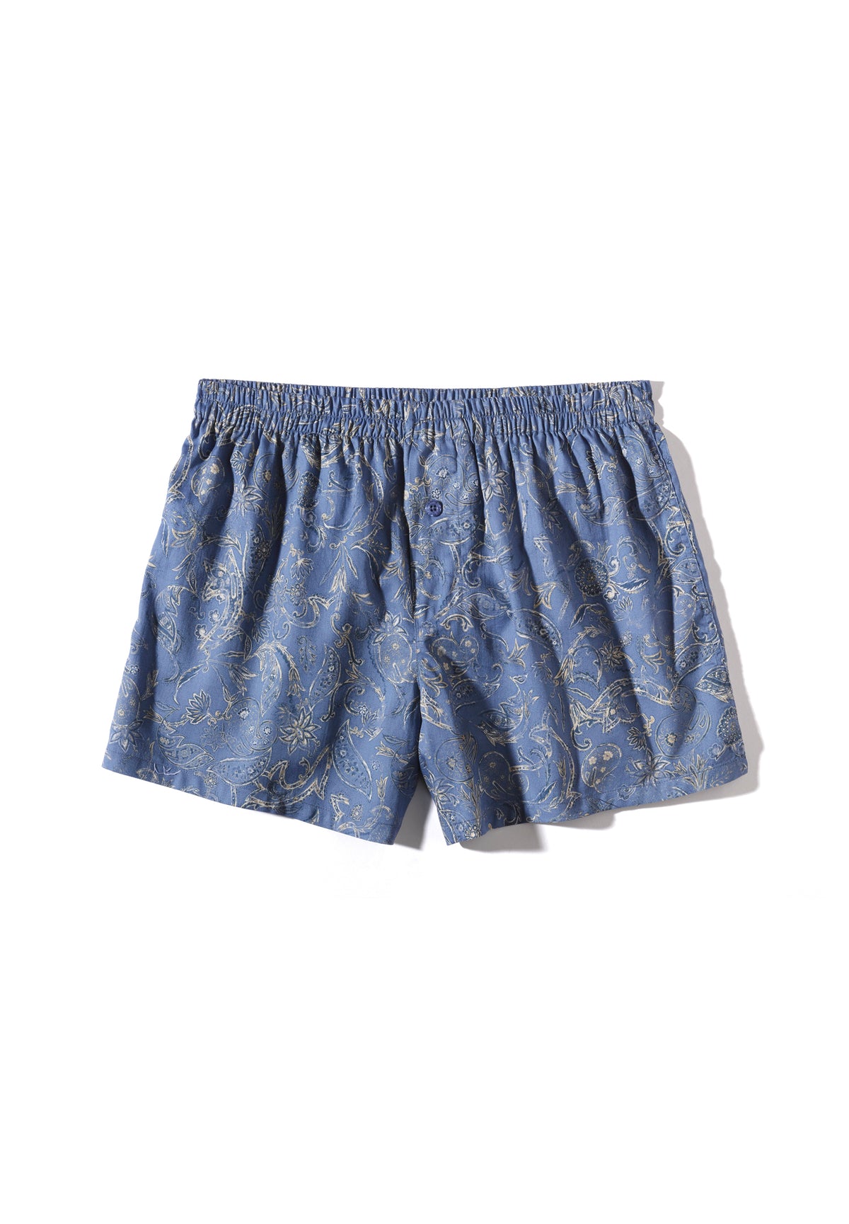 Cotton Sateen Print | Boxer Shorts - summer-paisley blue