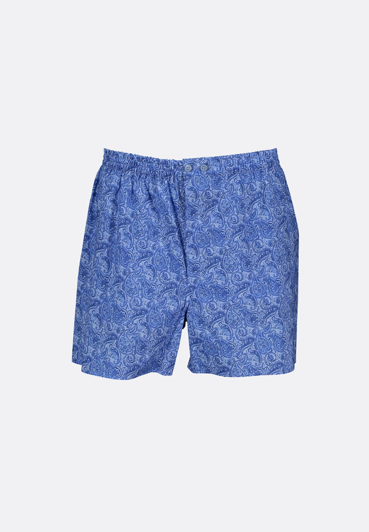 Cotton Poplin Print | Boxer Shorts - paisley blue
