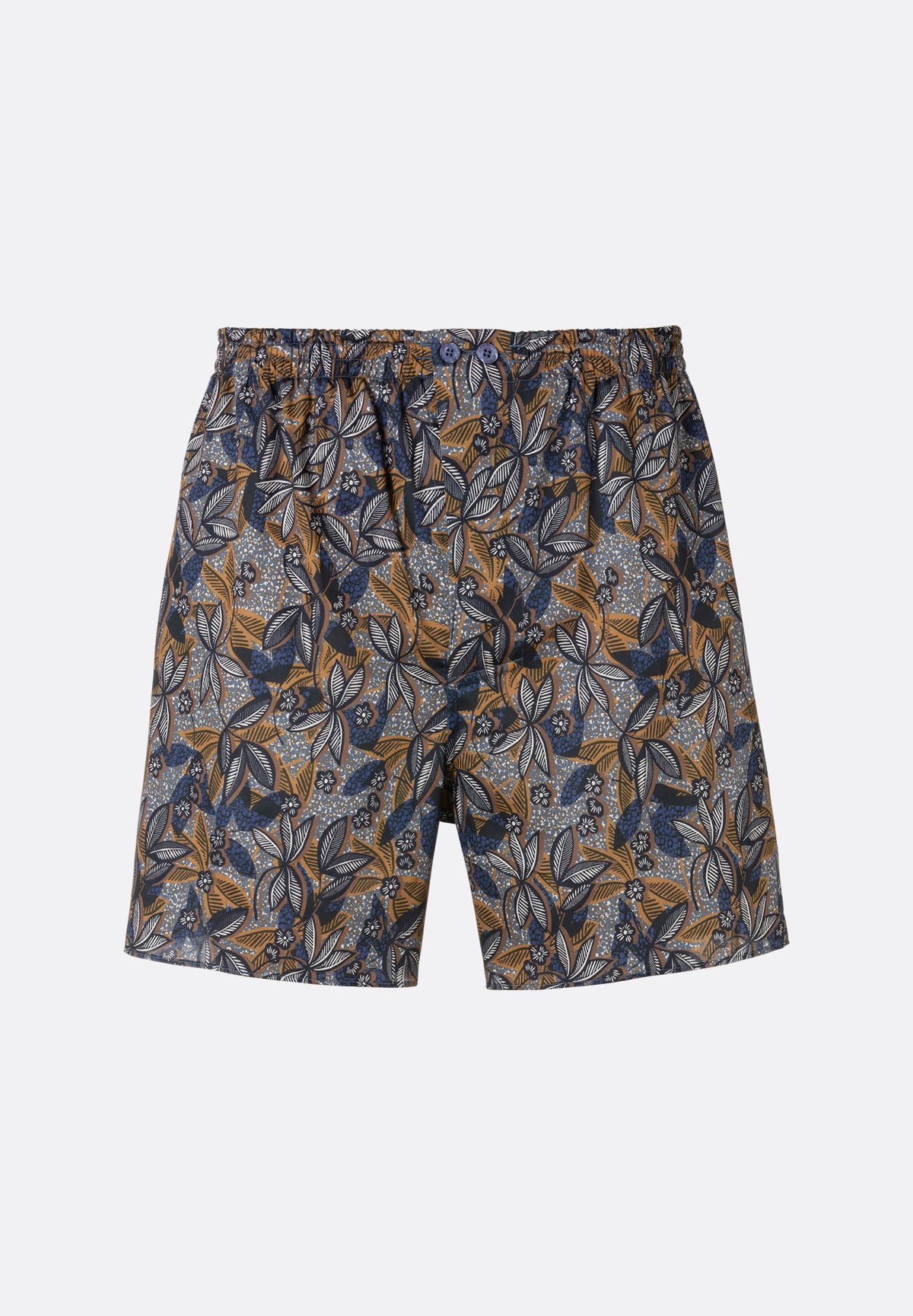 Cotton Sateen Print | Boxer Shorts - dark blue