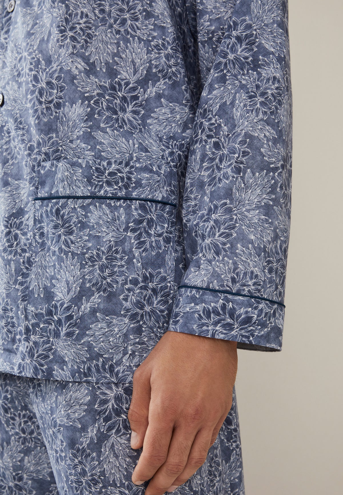 Cotton Poplin Print | Pyjama lang - denim blue