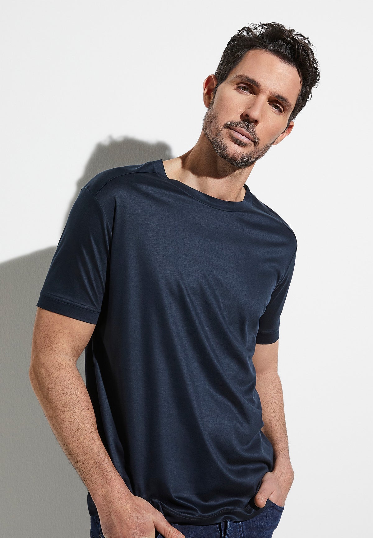 Sustainable Luxury | T-Shirt kurzarm - twilight blue