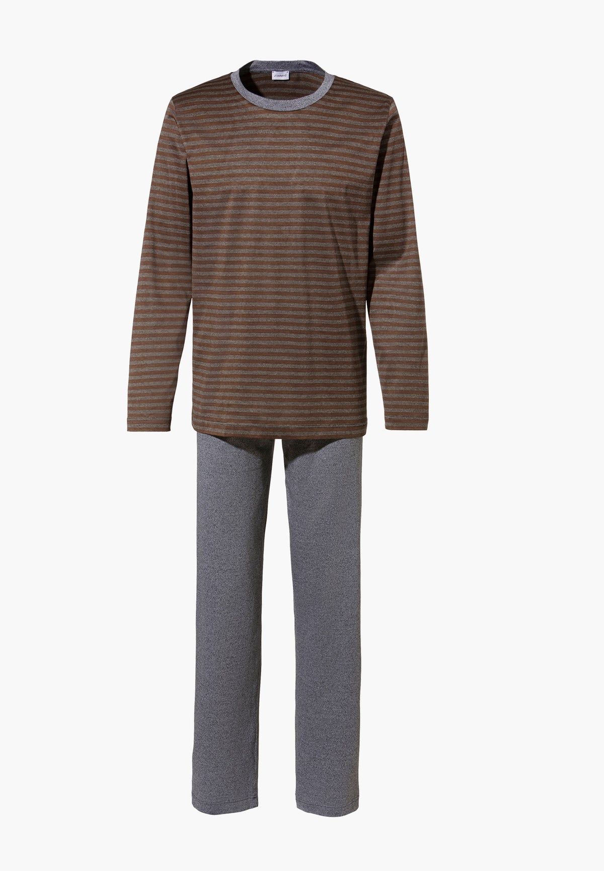 Silk/Cotton Stripes X Sea Island | Pyjama lang - brown stripes