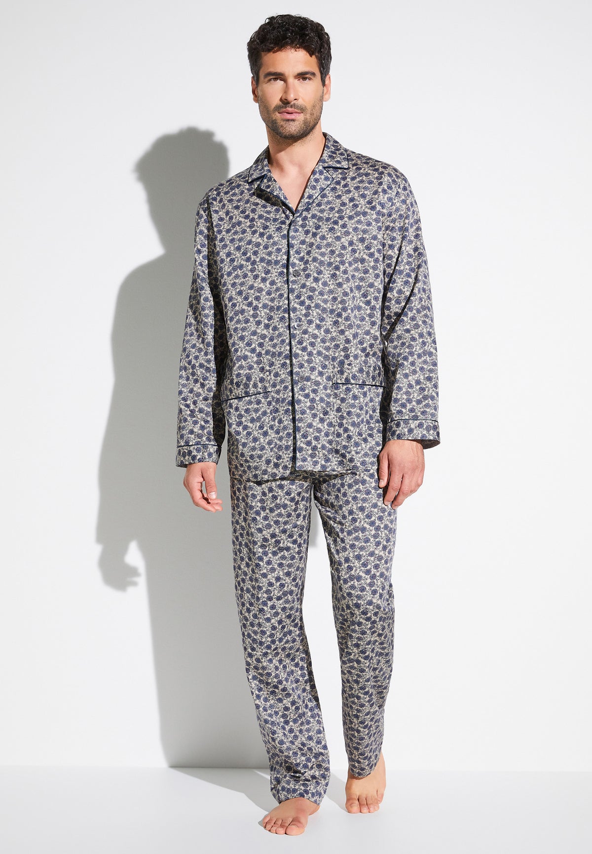 Cotton Sateen Print | Pyjama longues - multicolor beige