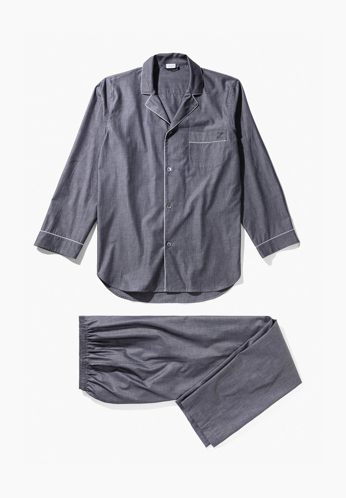 Woven Nightwear | Pyjama longues - dark grey mélange