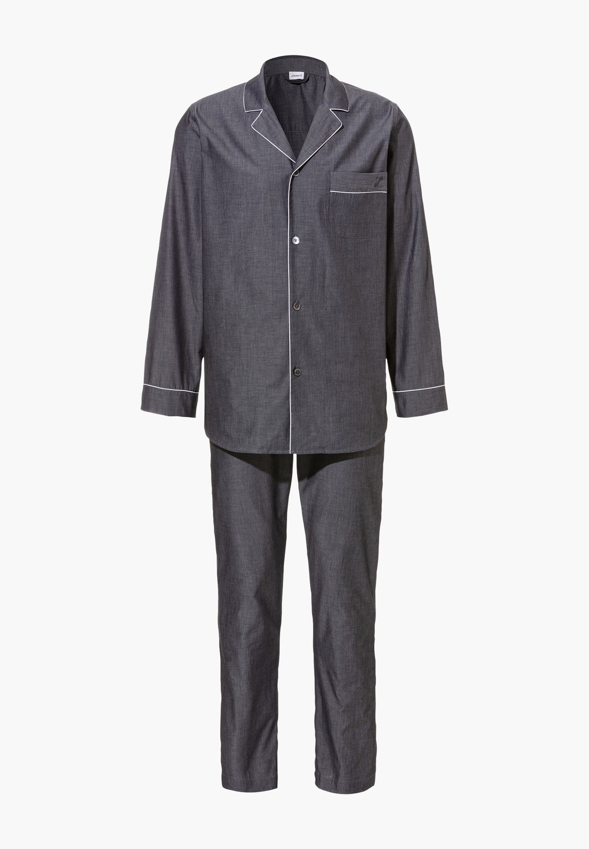 Woven Nightwear | Pyjama longues - dark grey mélange