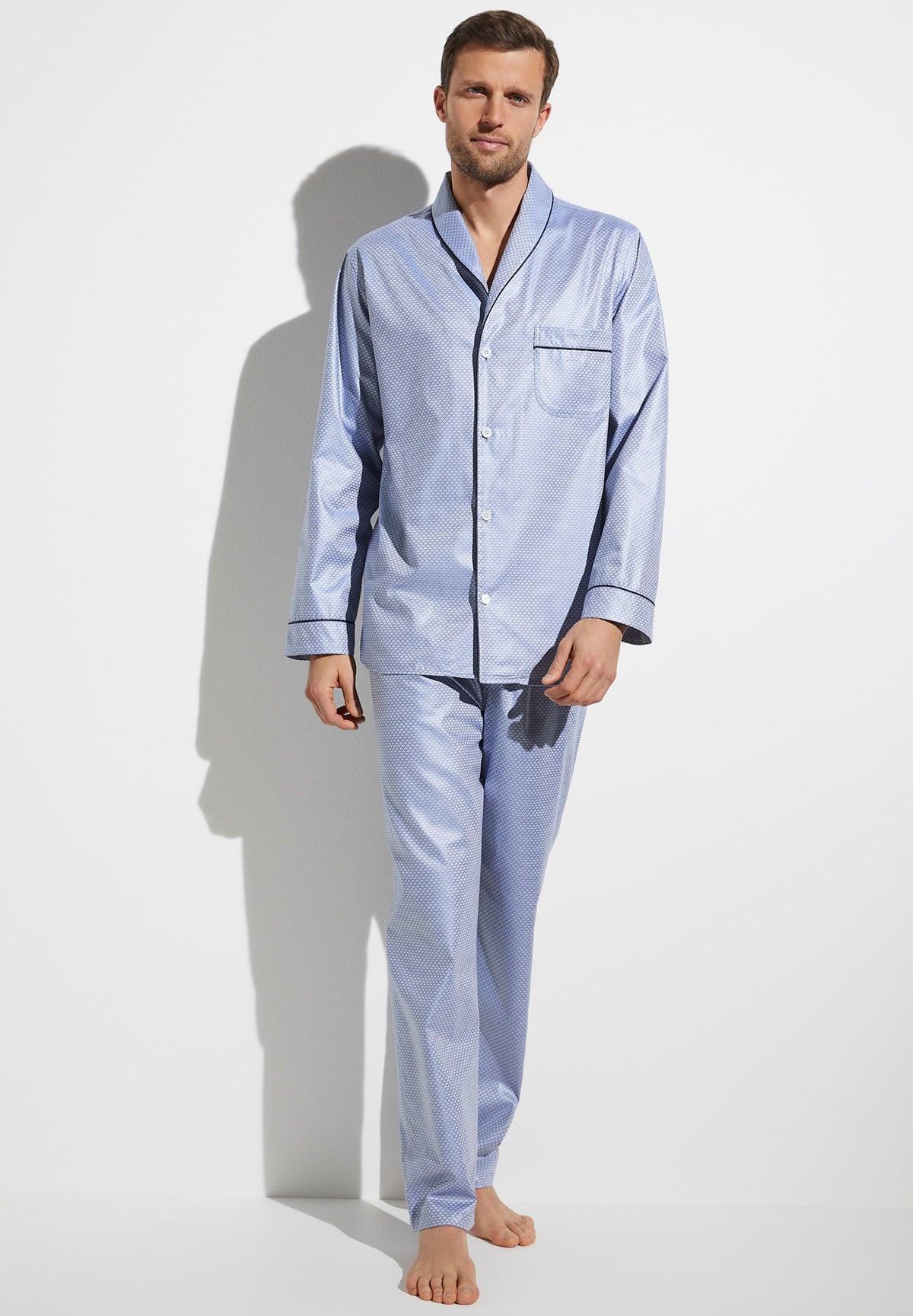 Luxury Jaquards | Pyjama lang - blue horizon