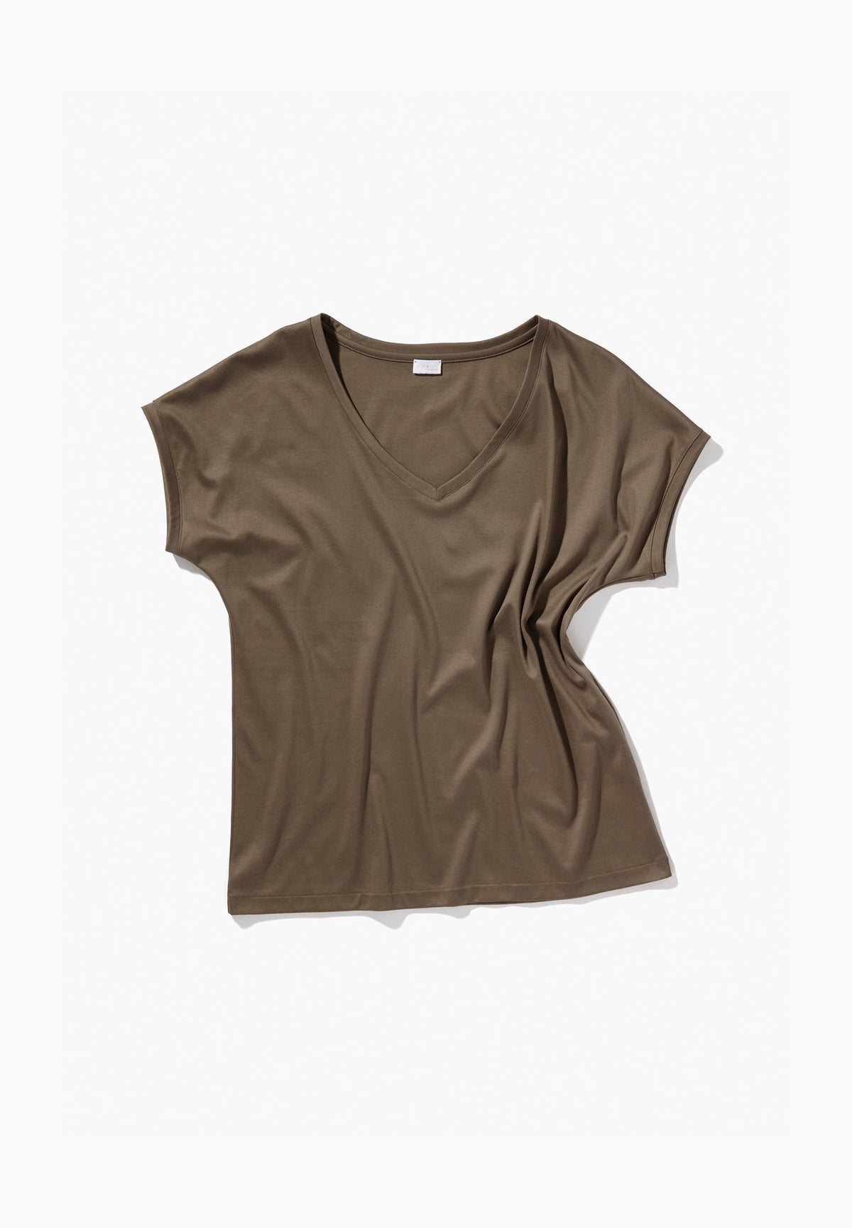 Sea Island | T-Shirt kurzarm V-Ausschnitt - moos