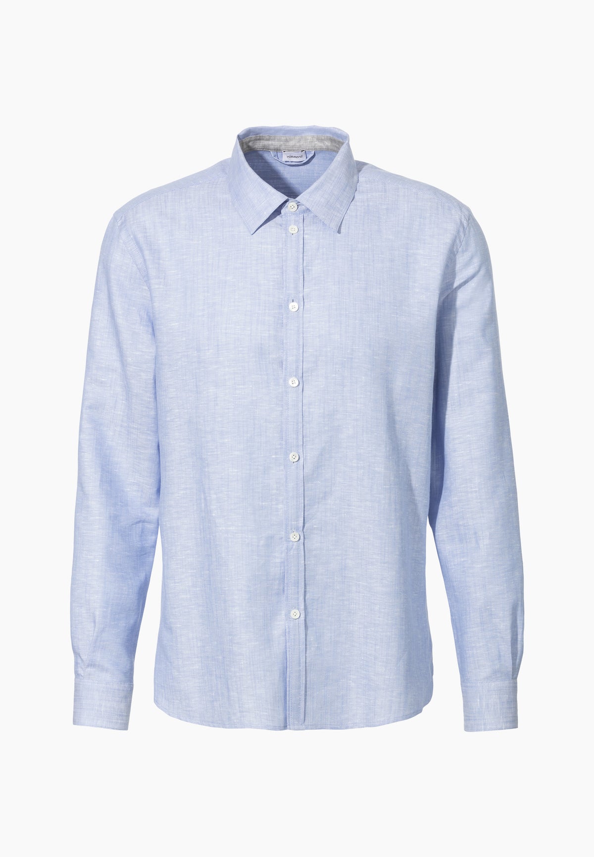 Linen Blend | Durchgeknöpftes Shirt langarm - light blue