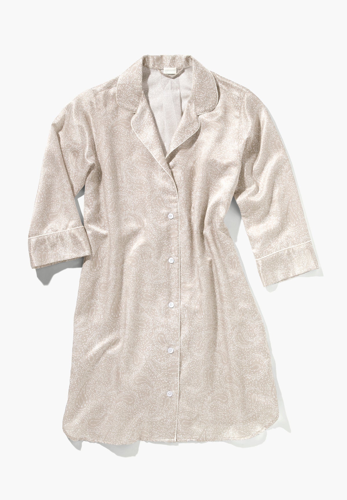 Cotton/Silk Print | Sleepshirt 3/4-Ärmel - paisley sand