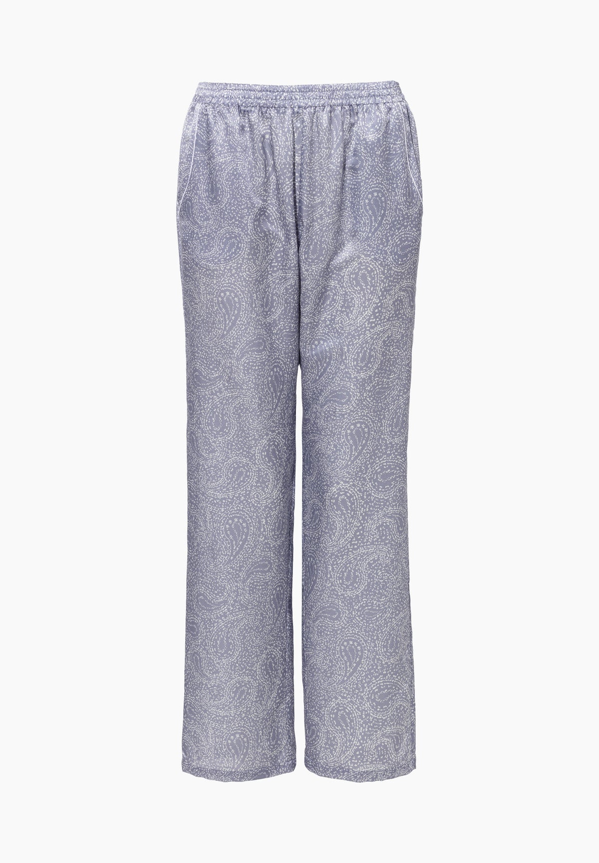 Cotton/Silk Print | Pants Long - paisley blue