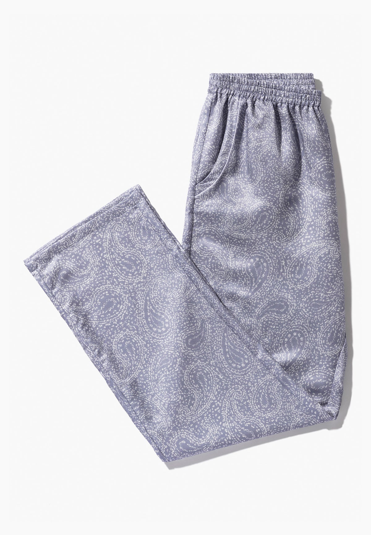 Cotton/Silk Print | Pants Long - paisley blue