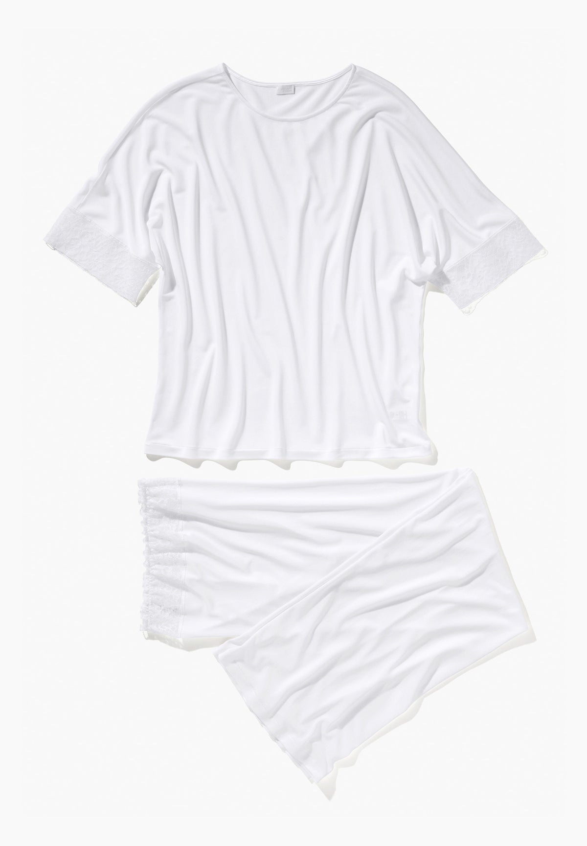 Silk Charmeuse | Pyjama Long Short Sleeve - white