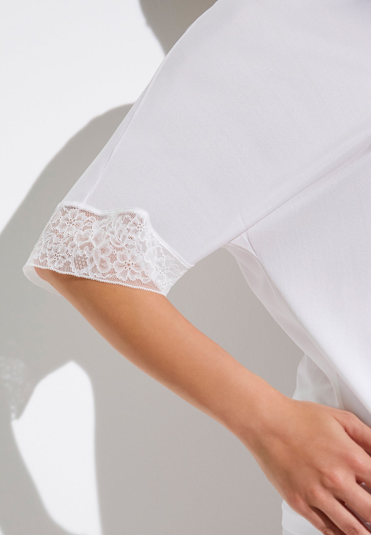 Silk Charmeuse | Pyjama Long Short Sleeve - white