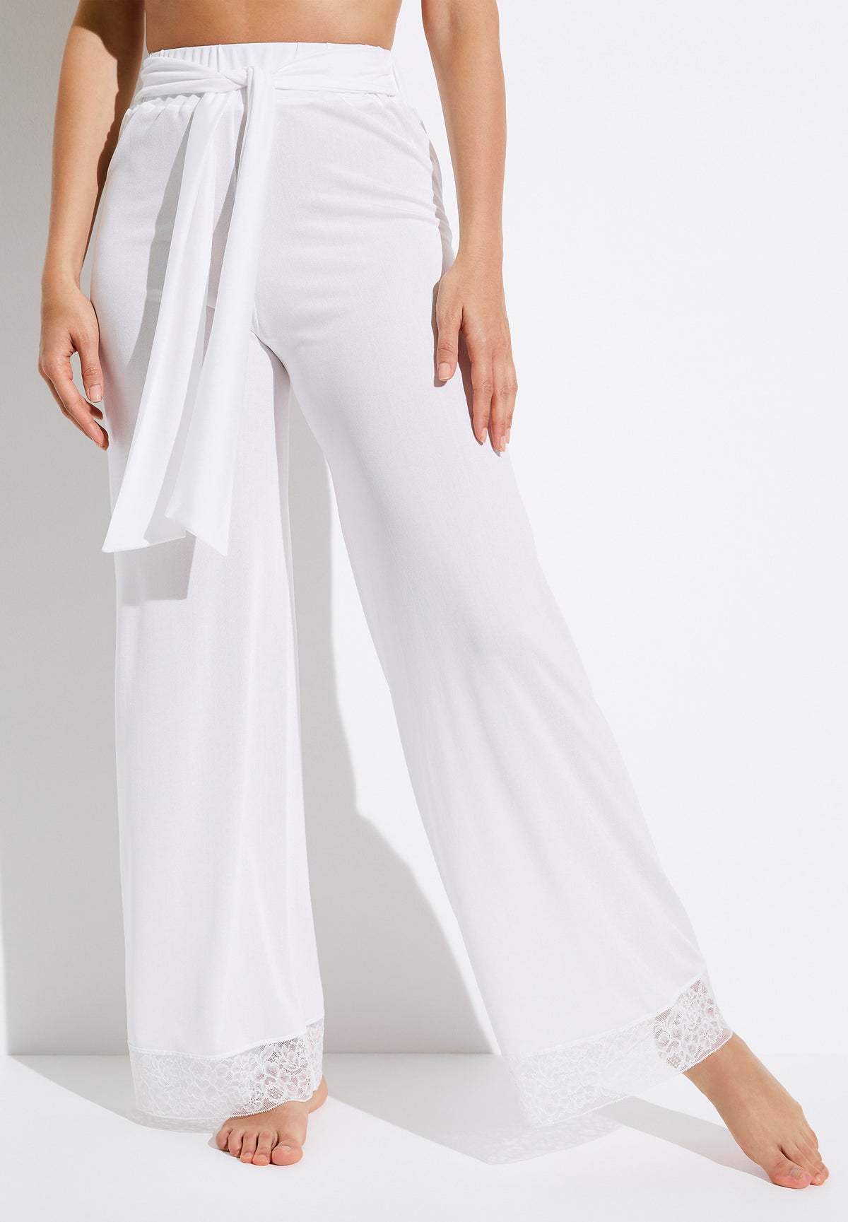 Silk Charmeuse | Pantalon - white